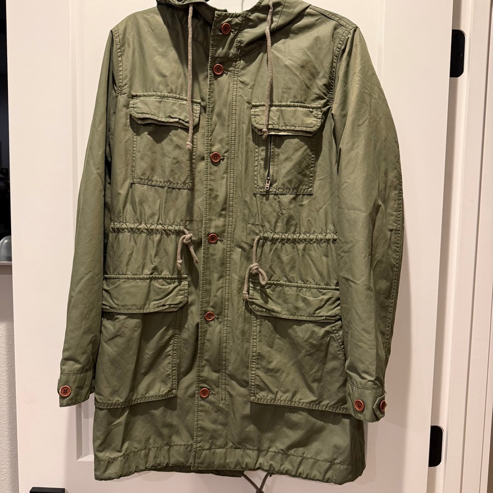 Gorpcore Utility American Eagle Olive Hooded Field Jacket S/P